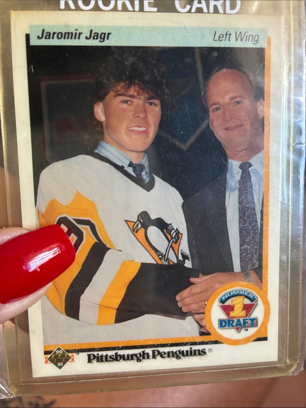 Pittsburgh Penguins Rookie Hockey Card - White & Yellow Jaromir Jagr